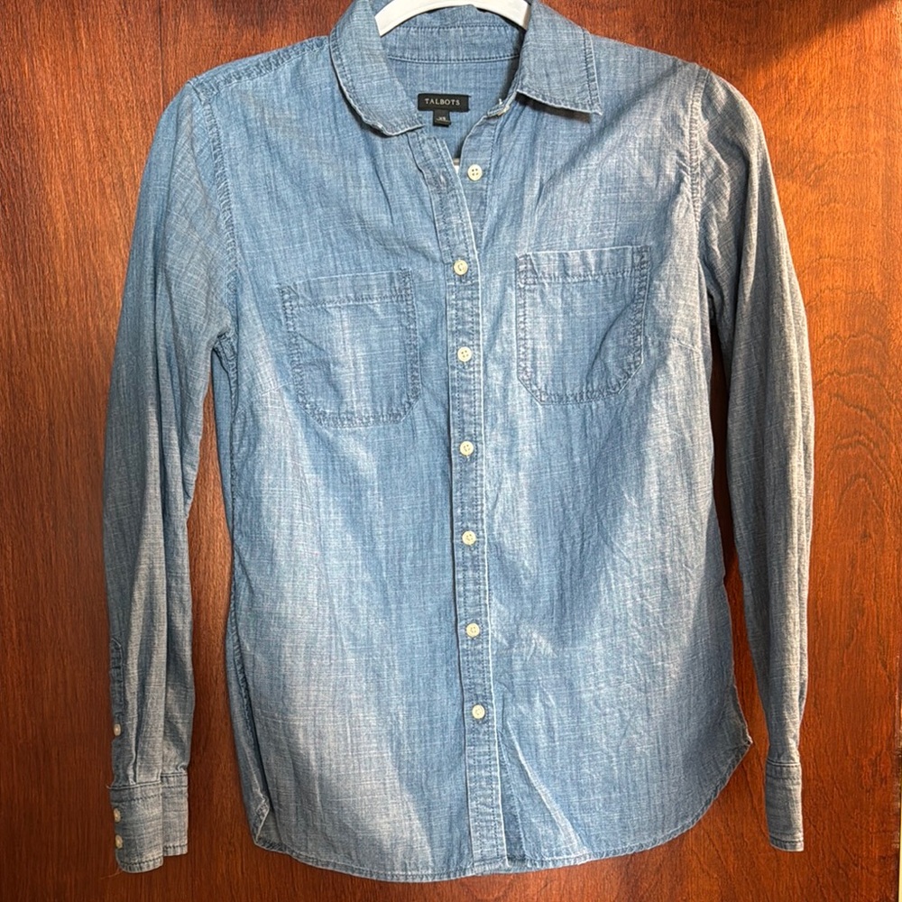 Talbots Blue Denim Button-Up Shirt